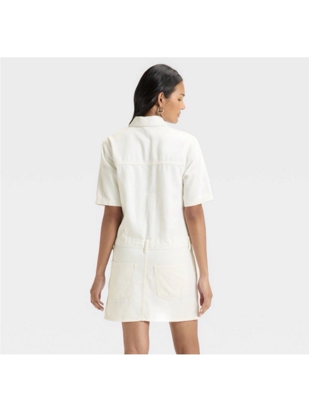Universal Thread Strapless Ivory/Tan Drawstring Mini Dress - Picture 2 of 3